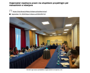 Citizen Channel article about the round table organized by GreenAL “On the draft law for integrated waste management” in the focus of Civil Society